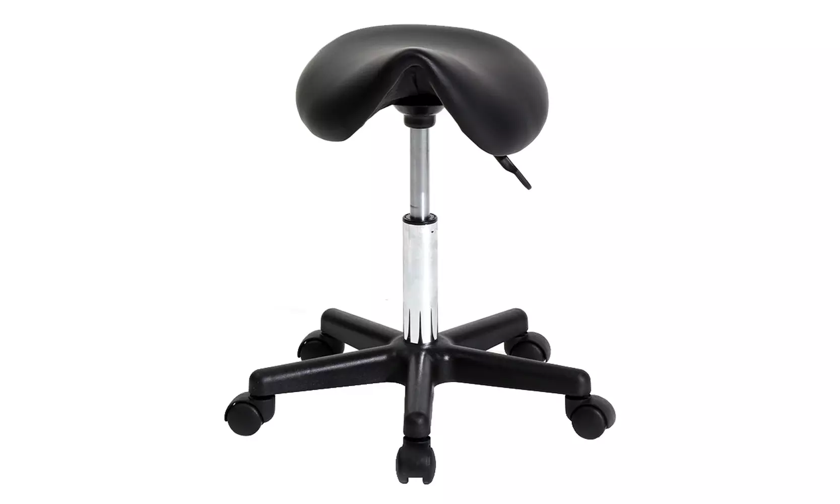 Saddle Stool Plastic Flat Feet Rotation Bar Stool Black - Primary Image