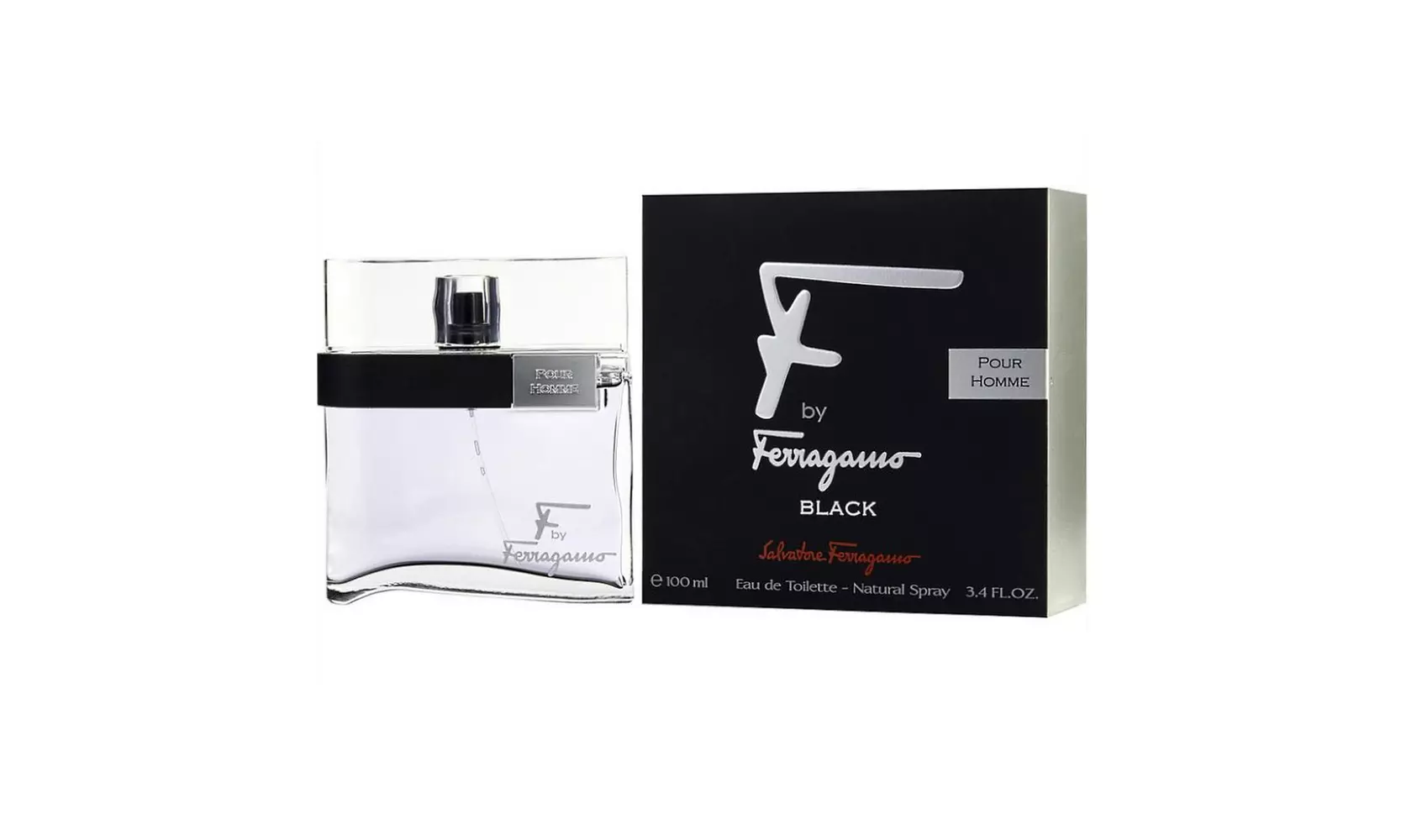 Salvatore Ferragamo F Black Pour Homme Eau de Toilette 3.4 oz / 100 ml Spray
