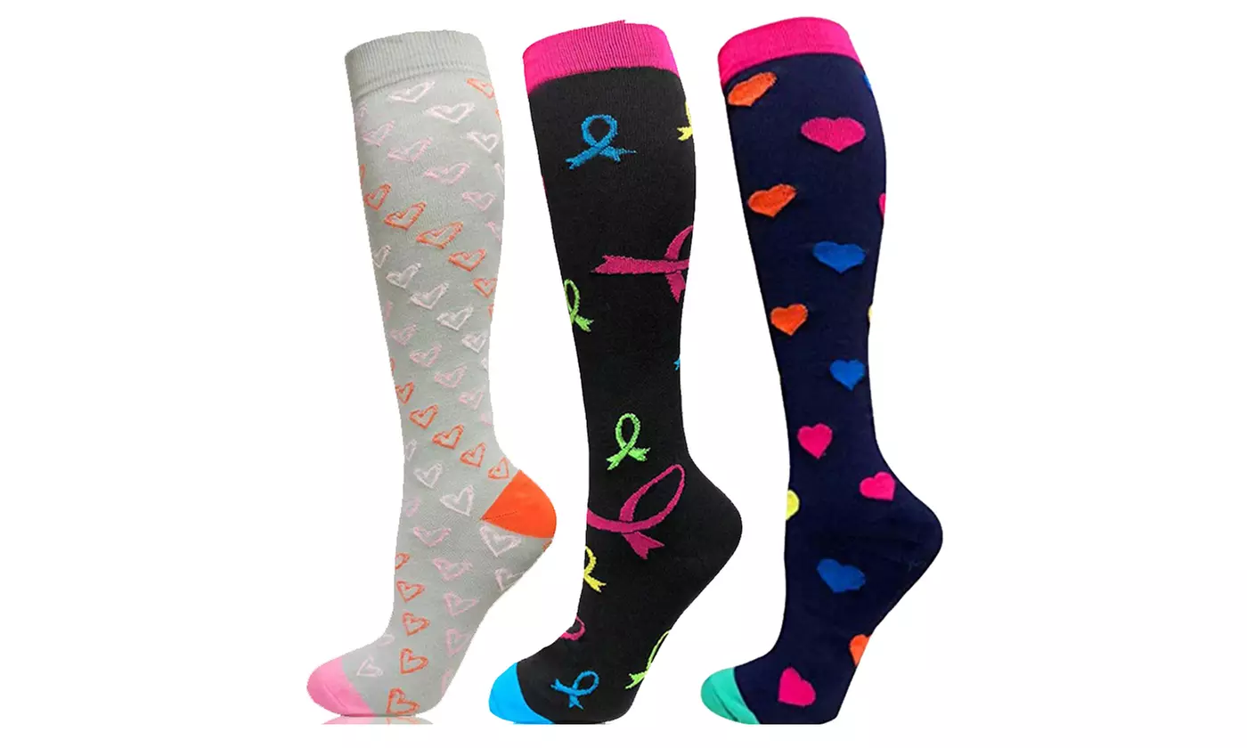 3-6 Pack Compression Socks Camouflage Graduated Sports Socks for Men & Women  