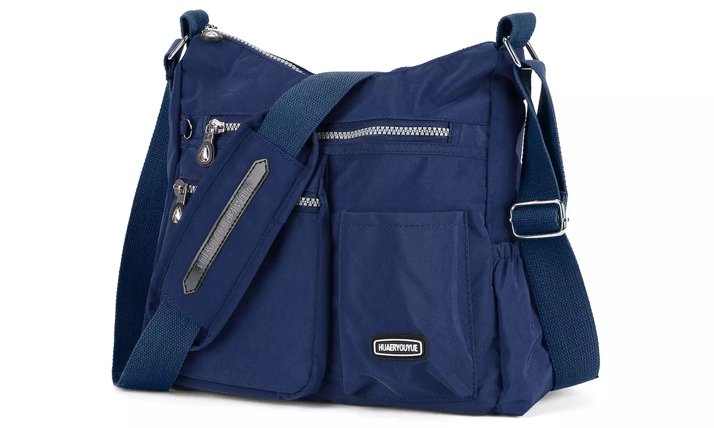 Women Nylon Waterproof Multi Pockets Crossbody Messenger Shoulder Bag