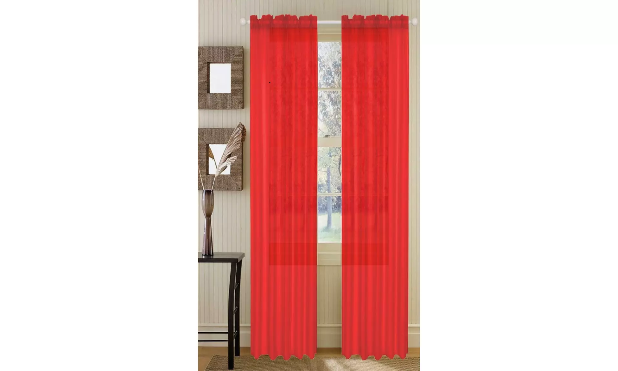 Dayton Collection: Sheer Rod Pocket Curtain Panels (2-Pack)