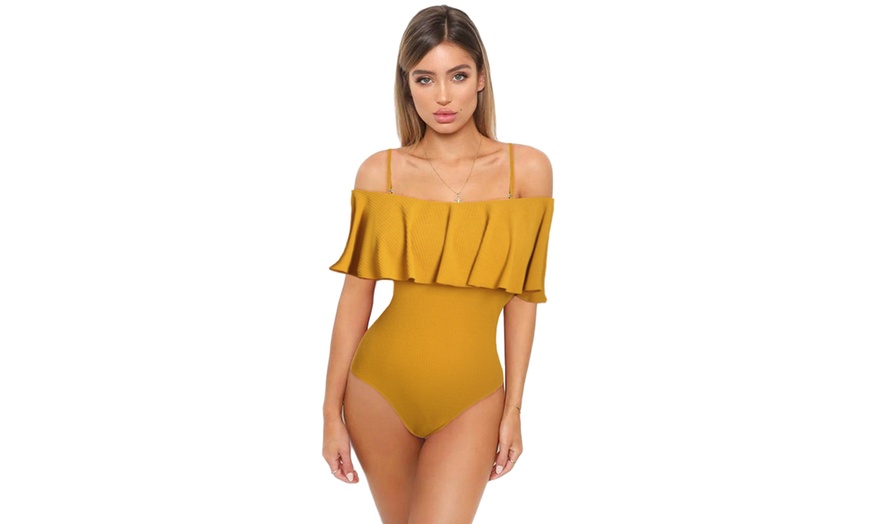 Womens Romantic Ruffle Overlay Sling One Piece Swimsuit Groupon