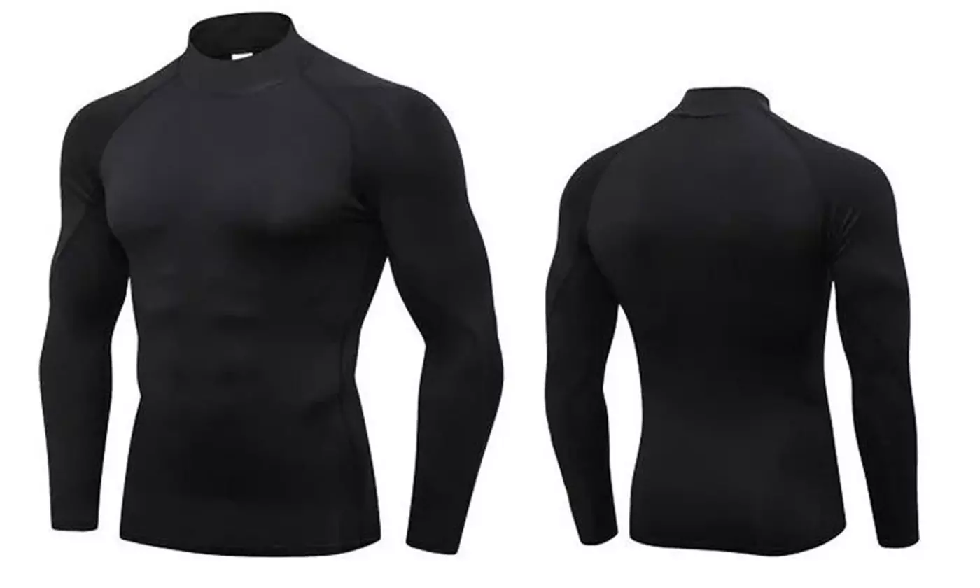 Mens Workout Compression Set Pants & Long Sleeve Shirts Base Layer Active Set