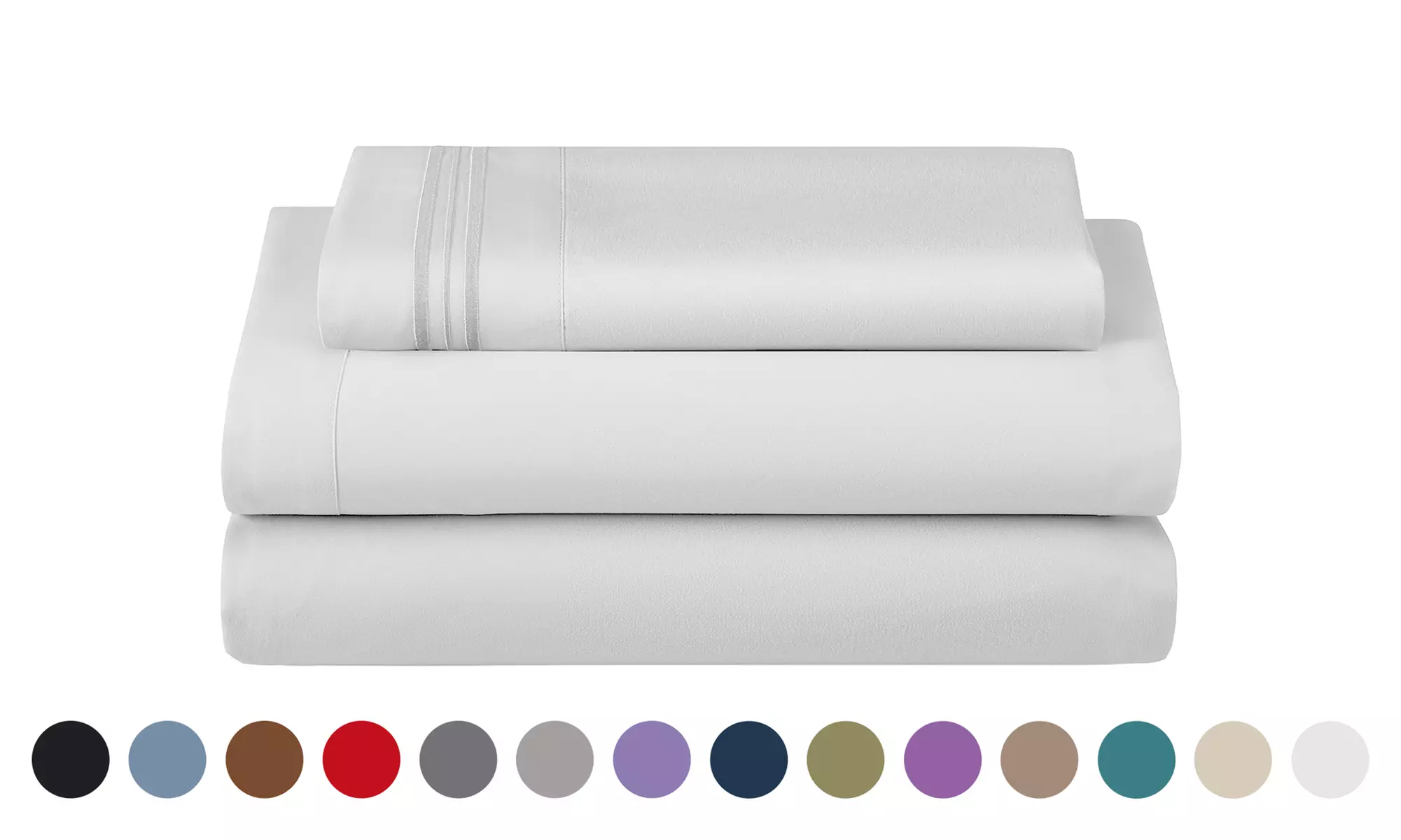 Lux Decor 4Pc Deep Pocket Sheet Set With Embroidered Pillowcases & Giftable Bag
