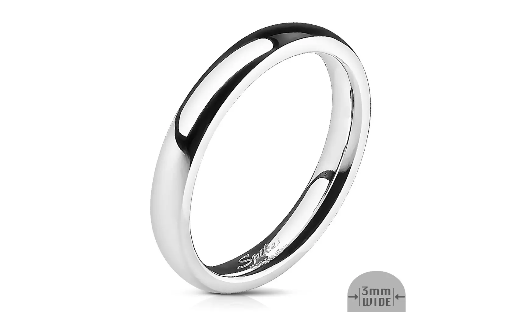 Stainless Steel 316 High Polished Wedding Band Ring 