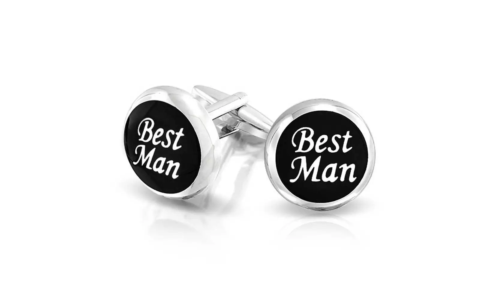 Bling Jewelry Bling Mens Stainless Steel Plated Wedding Cuff Links - Primary Image