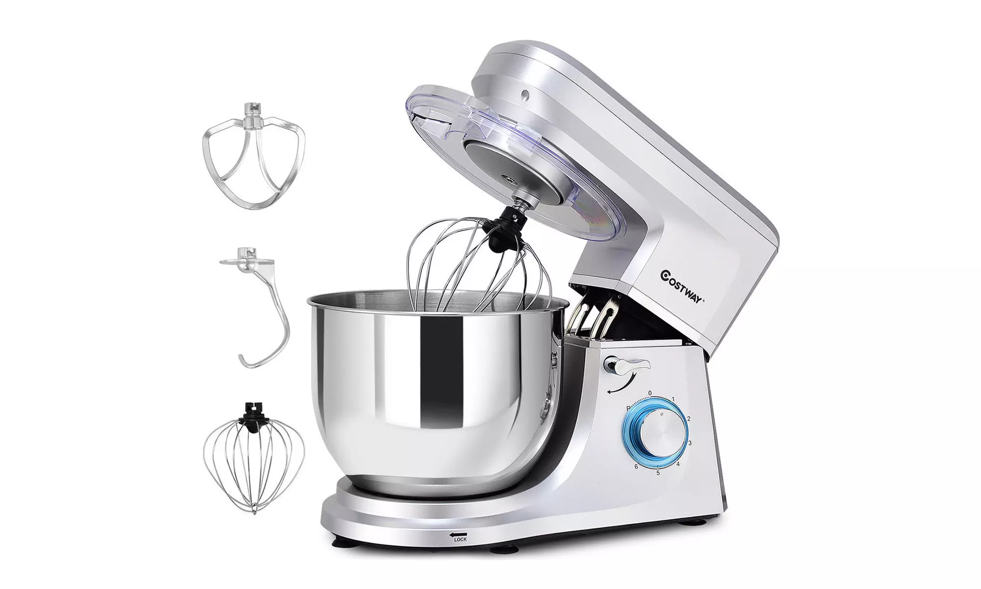Costway Electric Food Stand Mixer 6 Speed 7.5Qt660W Tilt-HeadStainless