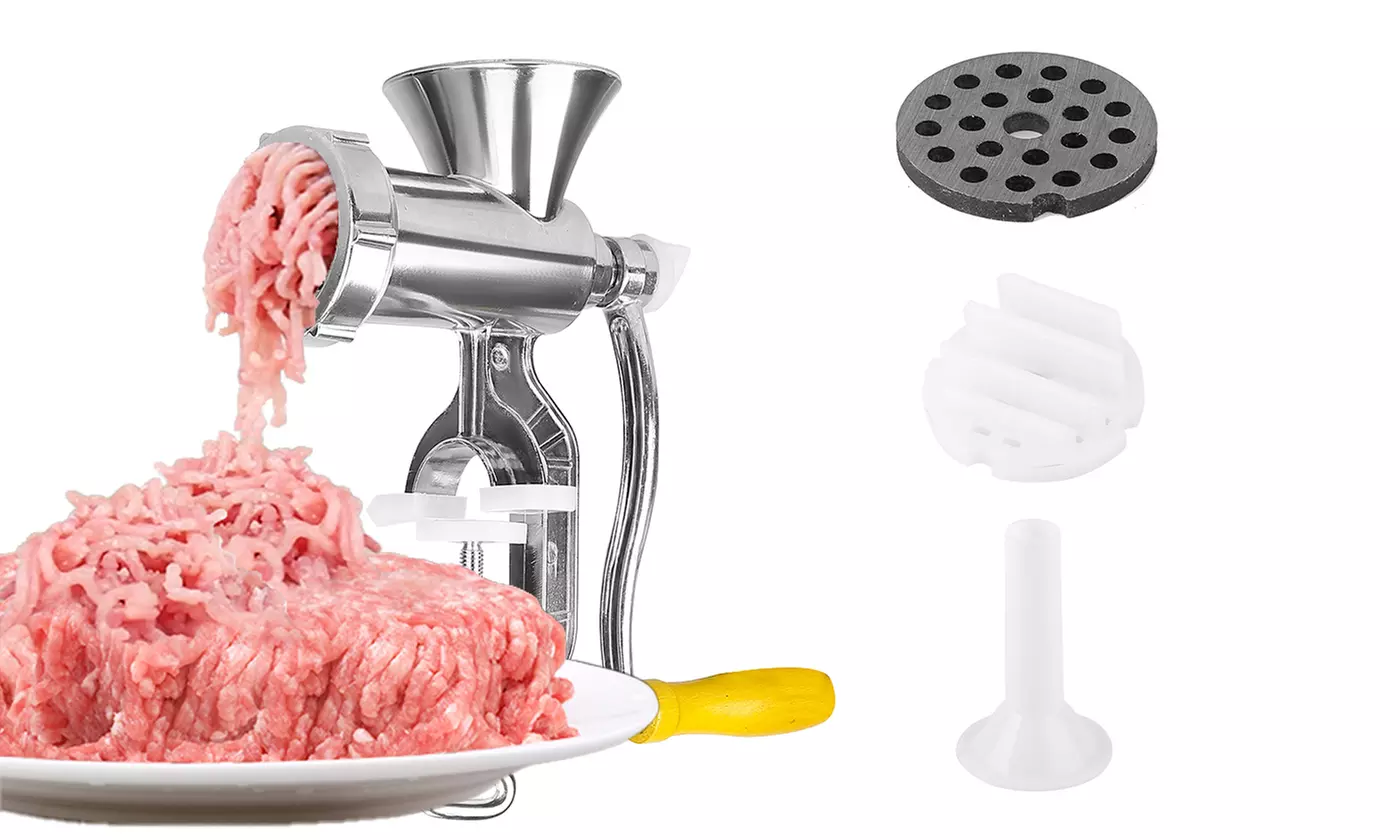 iMounTEK Heavy-Duty Manual Meat Grinder Hand-Crank Mincer with Sausage Maker