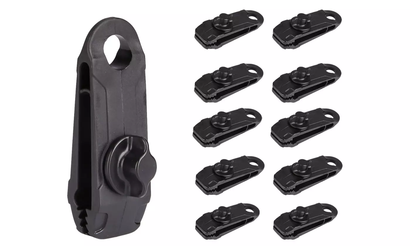 10X Reusable Tent Tarp Tarpaulin Clips Clamp Buckle Heavy Duty Camping Tool