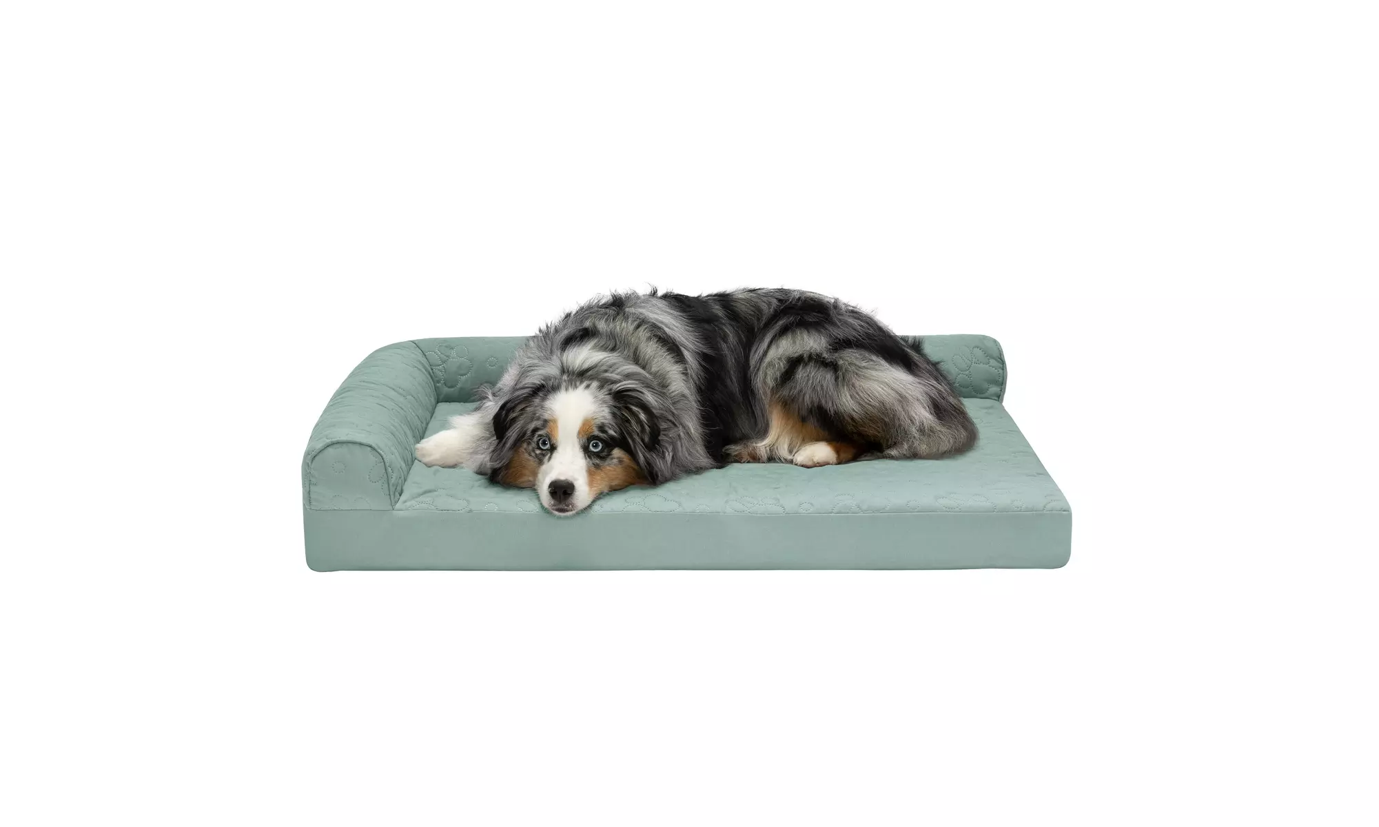 FurHaven Paw Quilted Chaise Full Support Sofa Pet Bed w/ Removable Cover