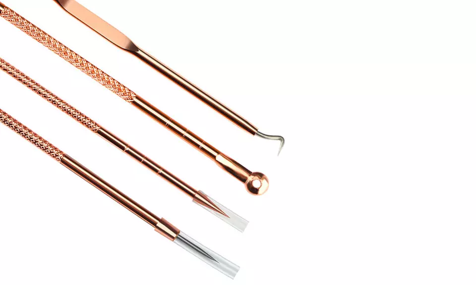 Rose Gold 4 Piece Blemish Extractor Set - Second Medium