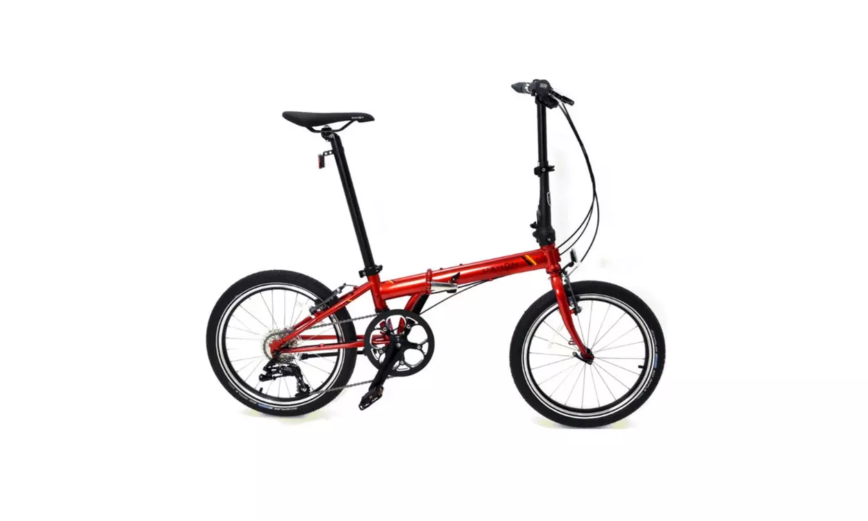 Dahon Speed D9 Deltec Folding Bike (Red) w/ Carry Strap and Foldable Bag Bundle - Second Medium