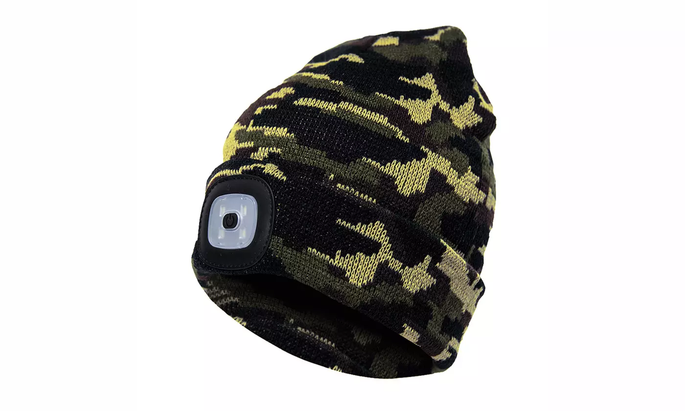Extremely Bright LED Lighted Beanie Cap, USB Rechargeable-7 Colors To Pick From