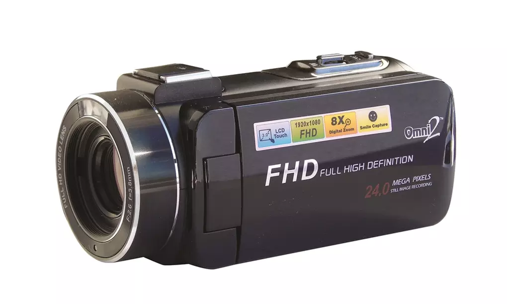 Omni2 DVC HD 1080p 24MP Digital Camcorder 3" Screen SD Card Support - Black - Primary Image