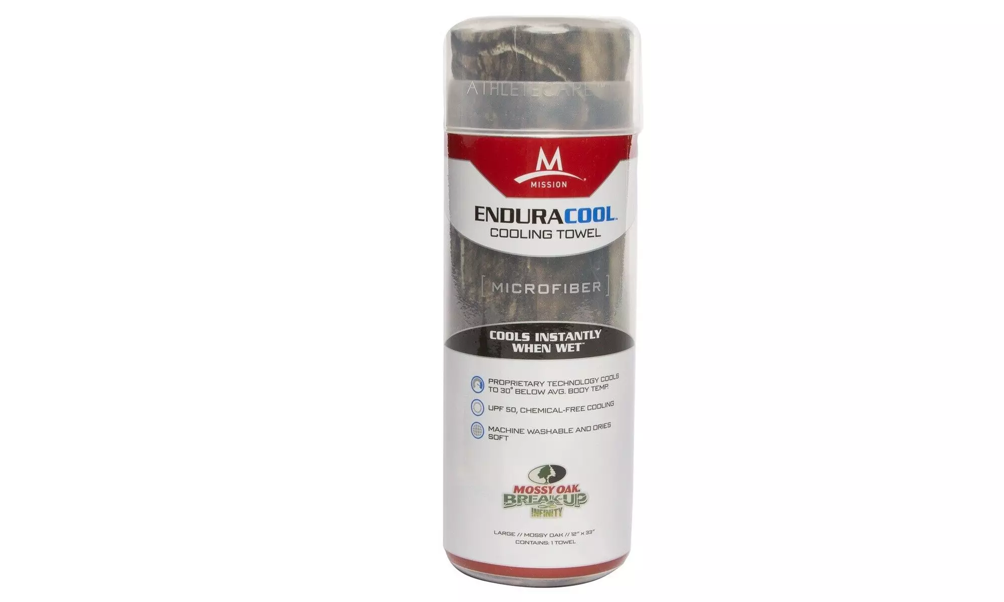 MISSION ENDURACOOL Large Microfiber Cooling Towel -12"x33", Mossy Oak Color, NEW - Primary Image