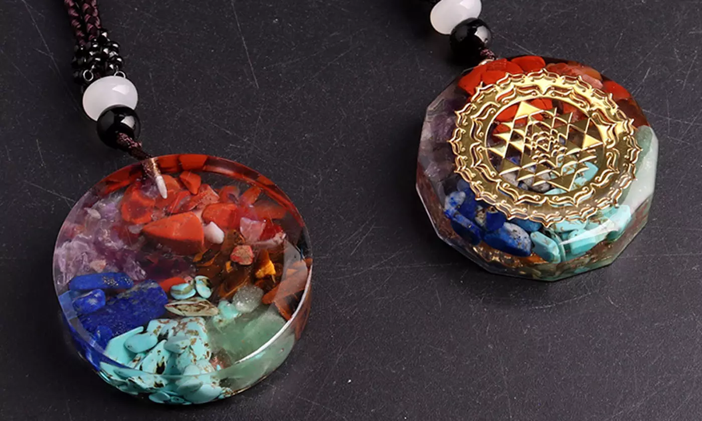 7 Chakras Crystals Stones Orgone Pendant Energy Healing Necklace Gift