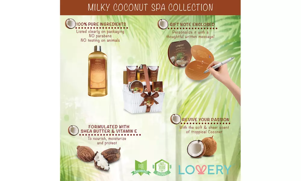 Milky Coconut Fragrance Spa Set Gift Basket (9-Piece) - Second Medium
