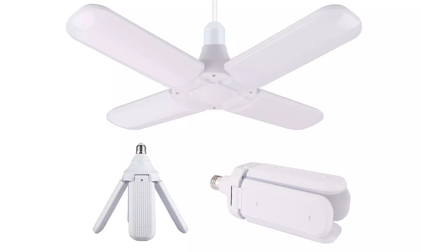 E27 LED Deformable Workshop Light Garage Ceiling Bulb Fixture Folding Lamp - Primary Image