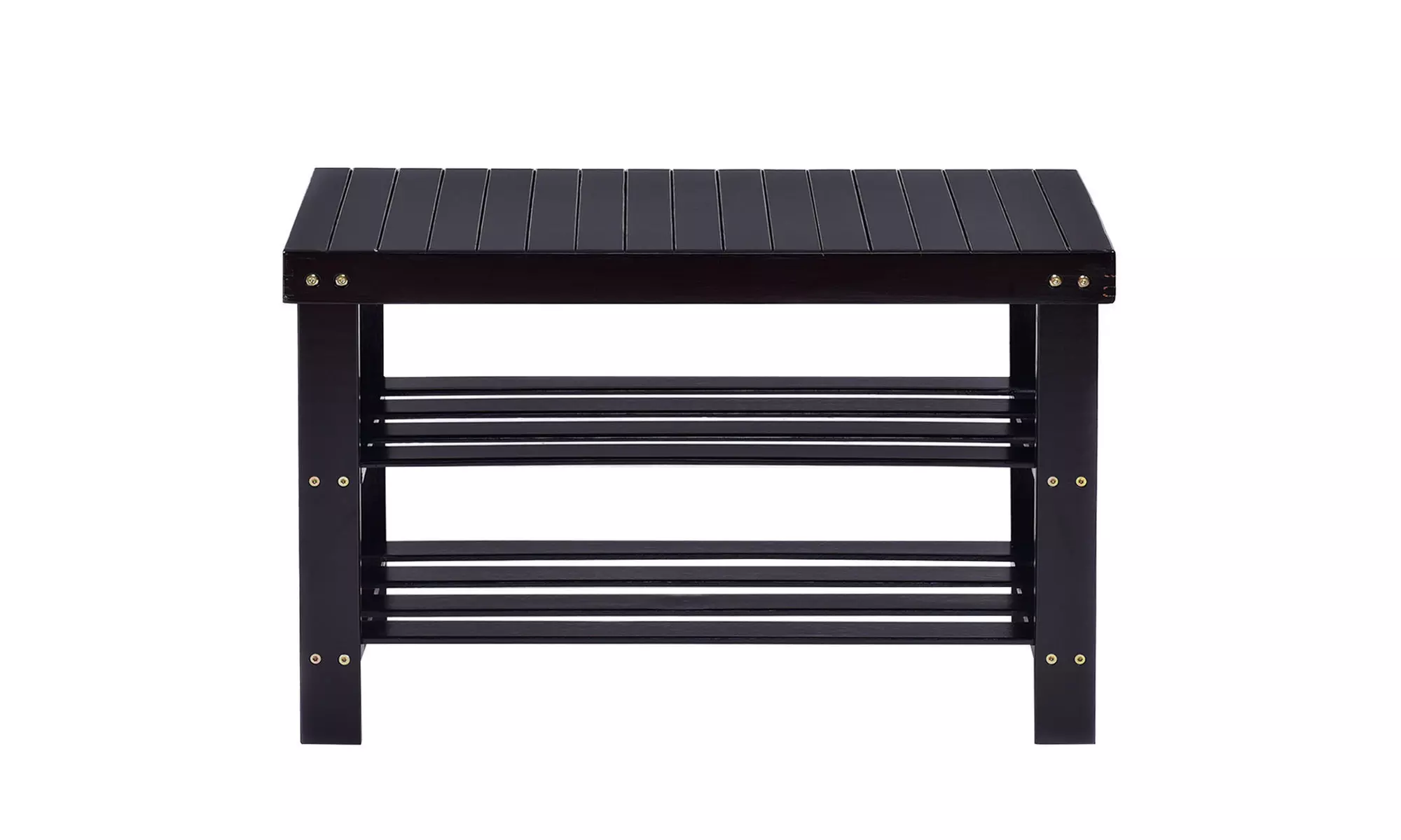 3 Tier Bamboo Shoe Rack Bench Storage Shelf Organizer Entryway Black