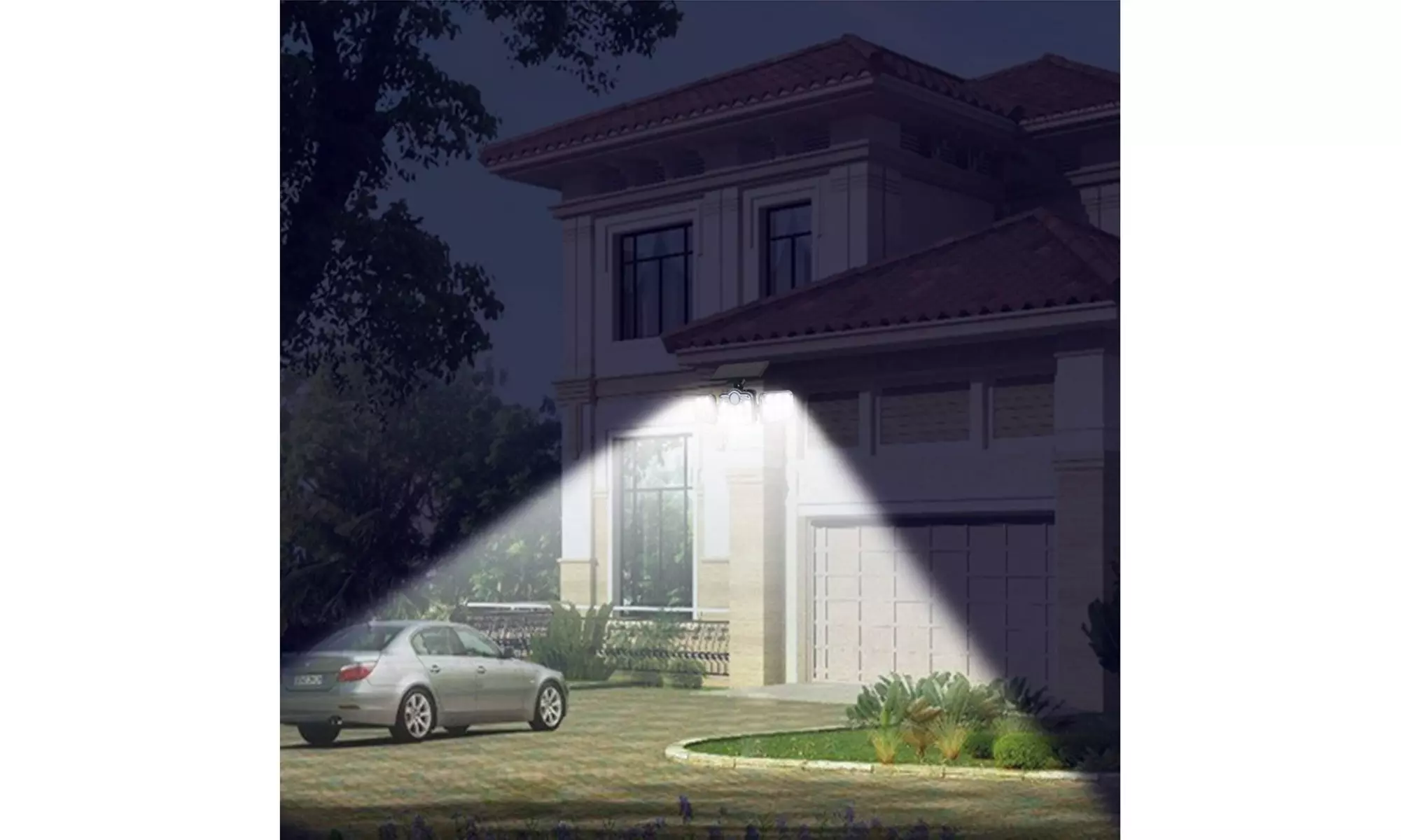 138 LED Solar Outdoor Lights Solar Security Lights 3  Head Motion Sensor Light - Second Medium