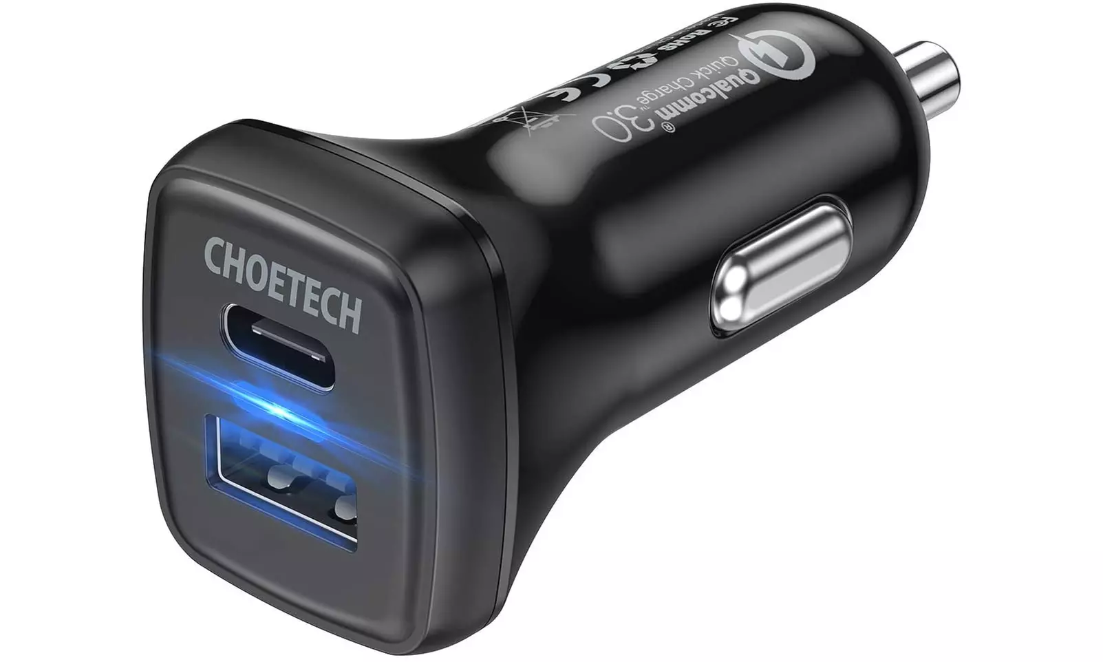 CHOETECH USB-C Car Charger Dual Port Fast 36W Type C and USB-A Car Adapter