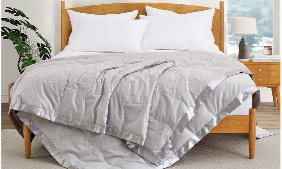 Peace Nest Cotton Down Blanket with Satin Trim