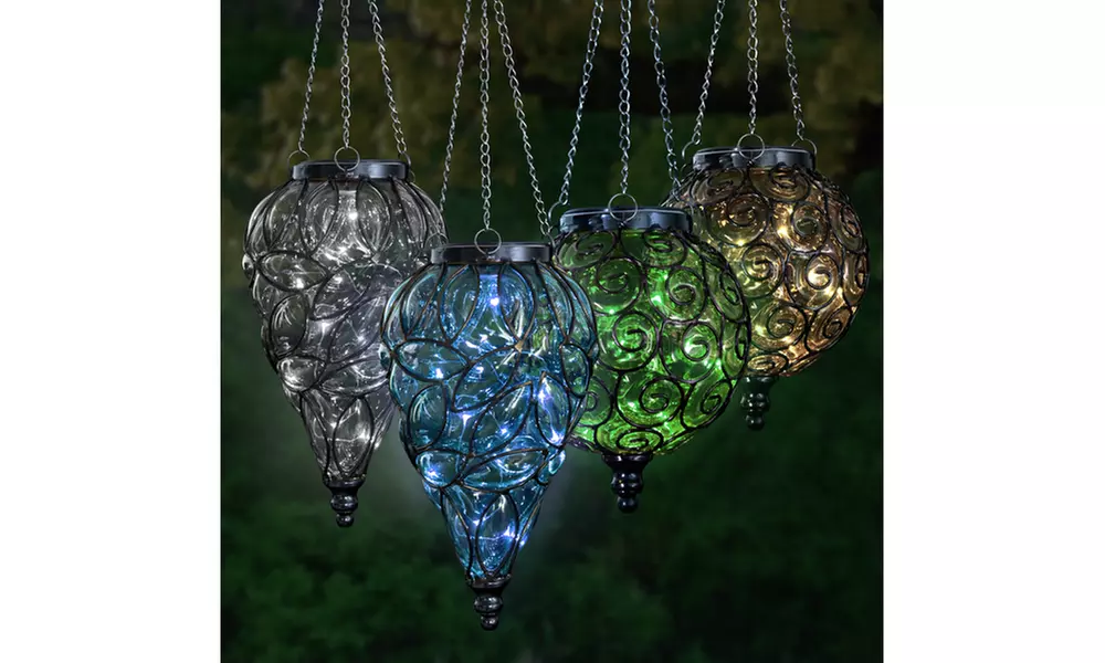 Solar Hanging Glass Lantern - Primary Image