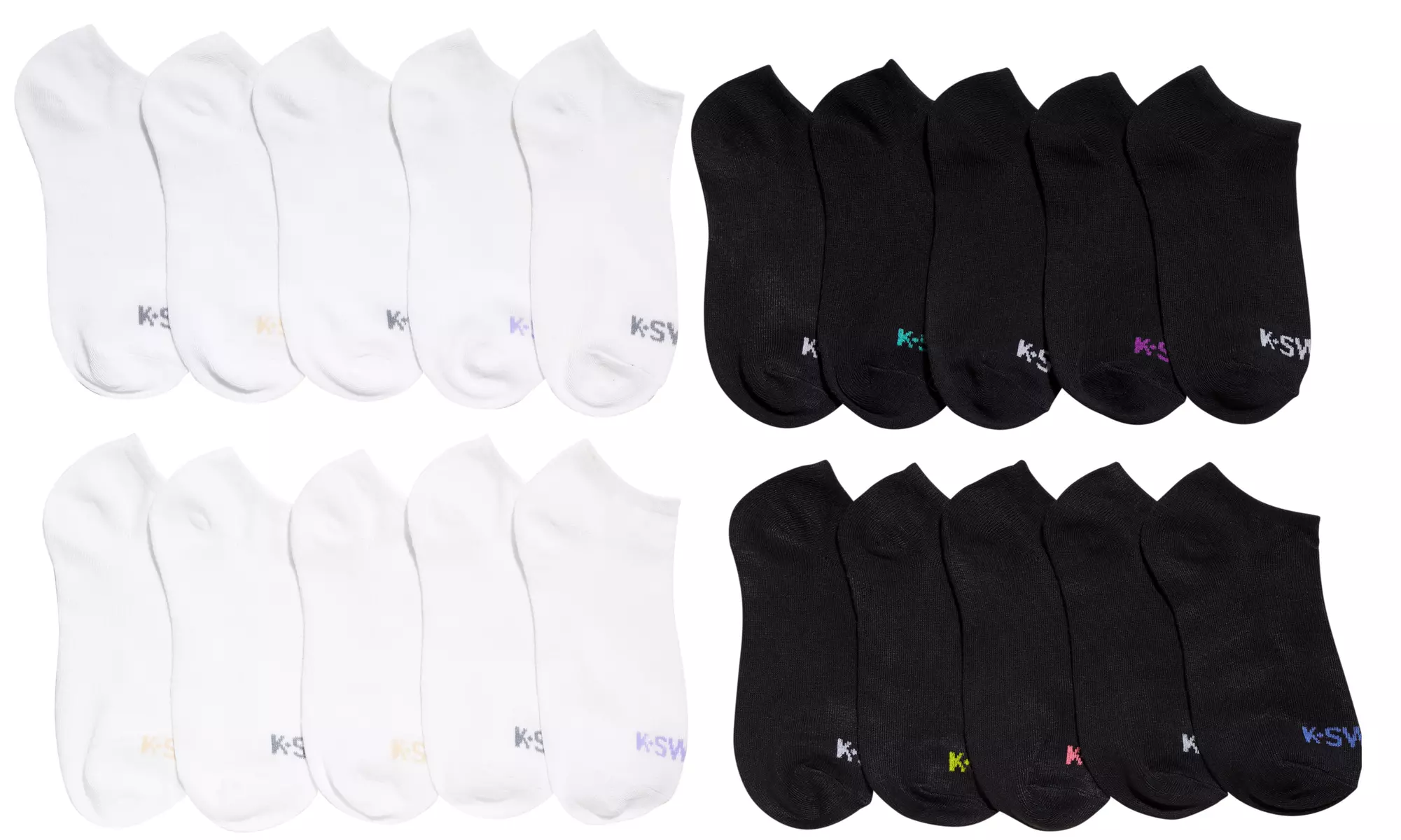 20 Pairs KSWISS Ladies Ankle Low Cut Sports Running Cushioned Athletic Socks  - Primary Image