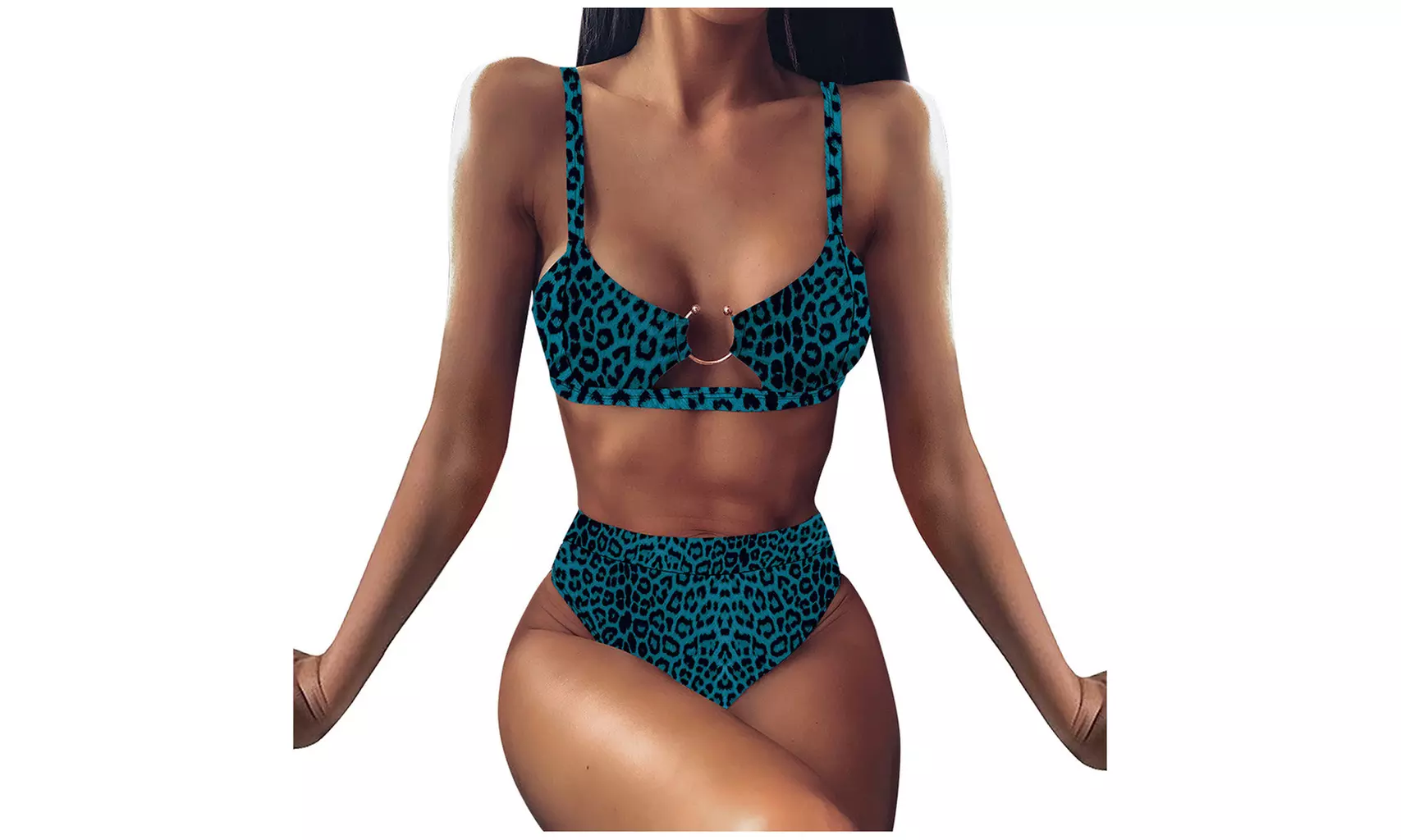 Women Sexy Hollow Push Up Padded High Waist Bikini Set Swimwear Swimsuit - Primary Image