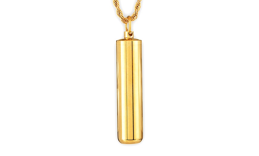 Gold Plated Stainless Steel Capsule Pendant | Groupon