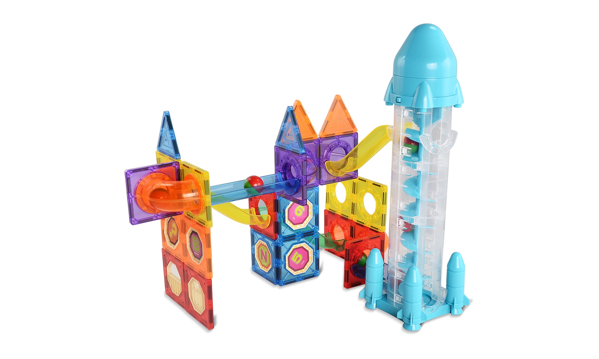 ZUMMY Kids Magnetic Building Blocks Tile Set (102-Piece) - Primary Image
