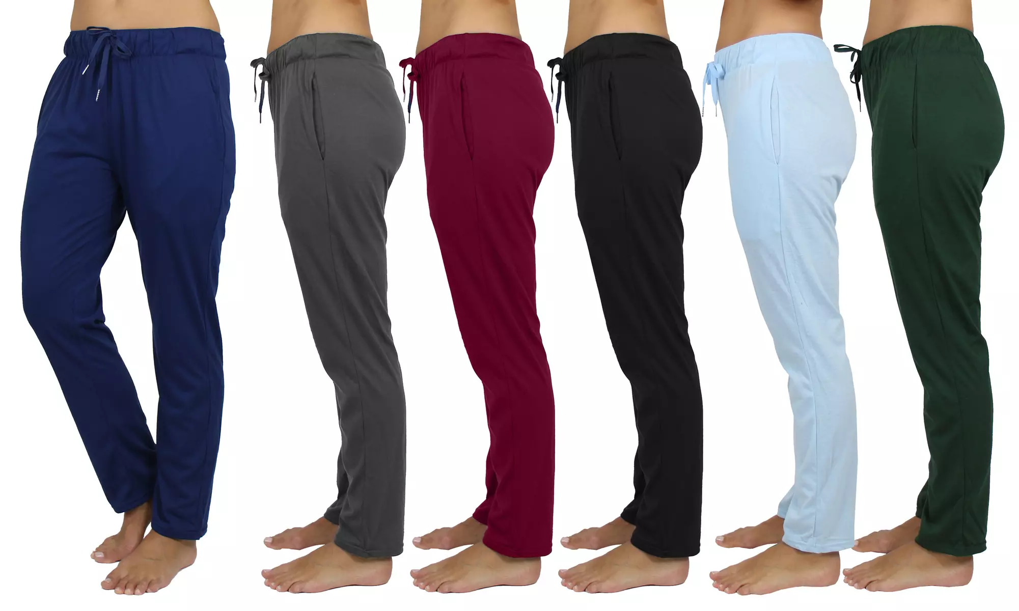 (3-Pack) Women's Lightweight Loose Fitting Basic Lounge Pants Sizes Small-Medium - Primary Image