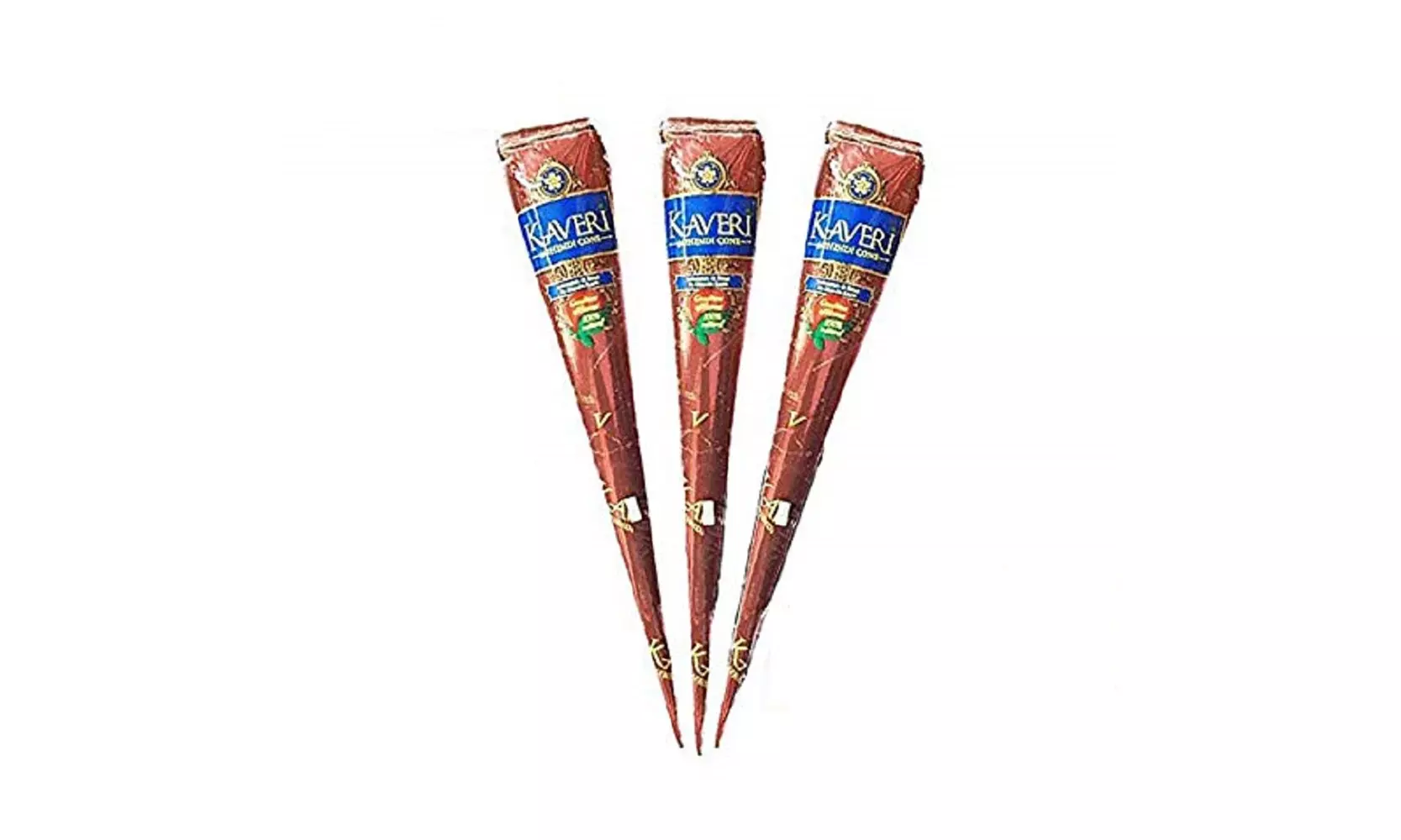 Kaveri Natural Brown Henna Paste 3 Cones Temporary Tattoo 25 Grams each - Primary Image