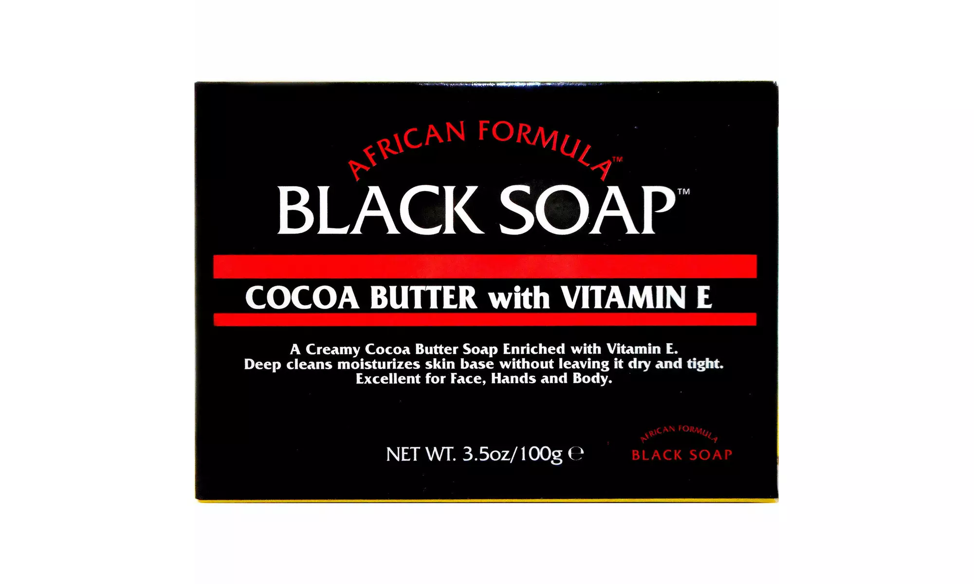 African Formula Black Soap Cocoa Butter Vitamin E 3.5oz