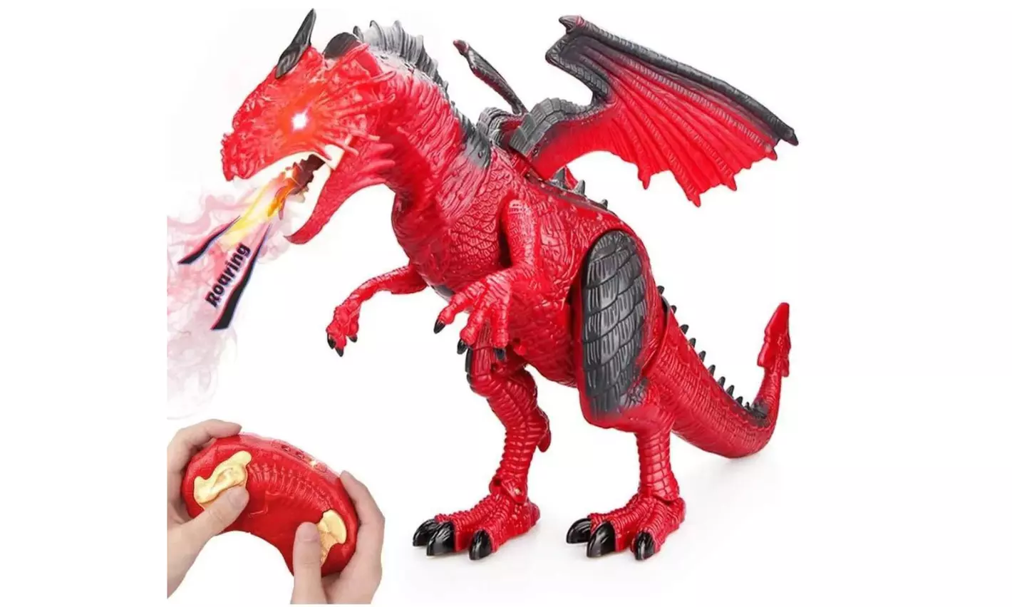 RC Dragon Toy Walking Robot Dinosaur Toy with Light Up Roaring & Spraying Effect - Primary Image