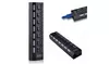 7 Port USB 3.0 Multi Charger Hub  High-Speed Adapter ON/OFF Switch Laptop PC