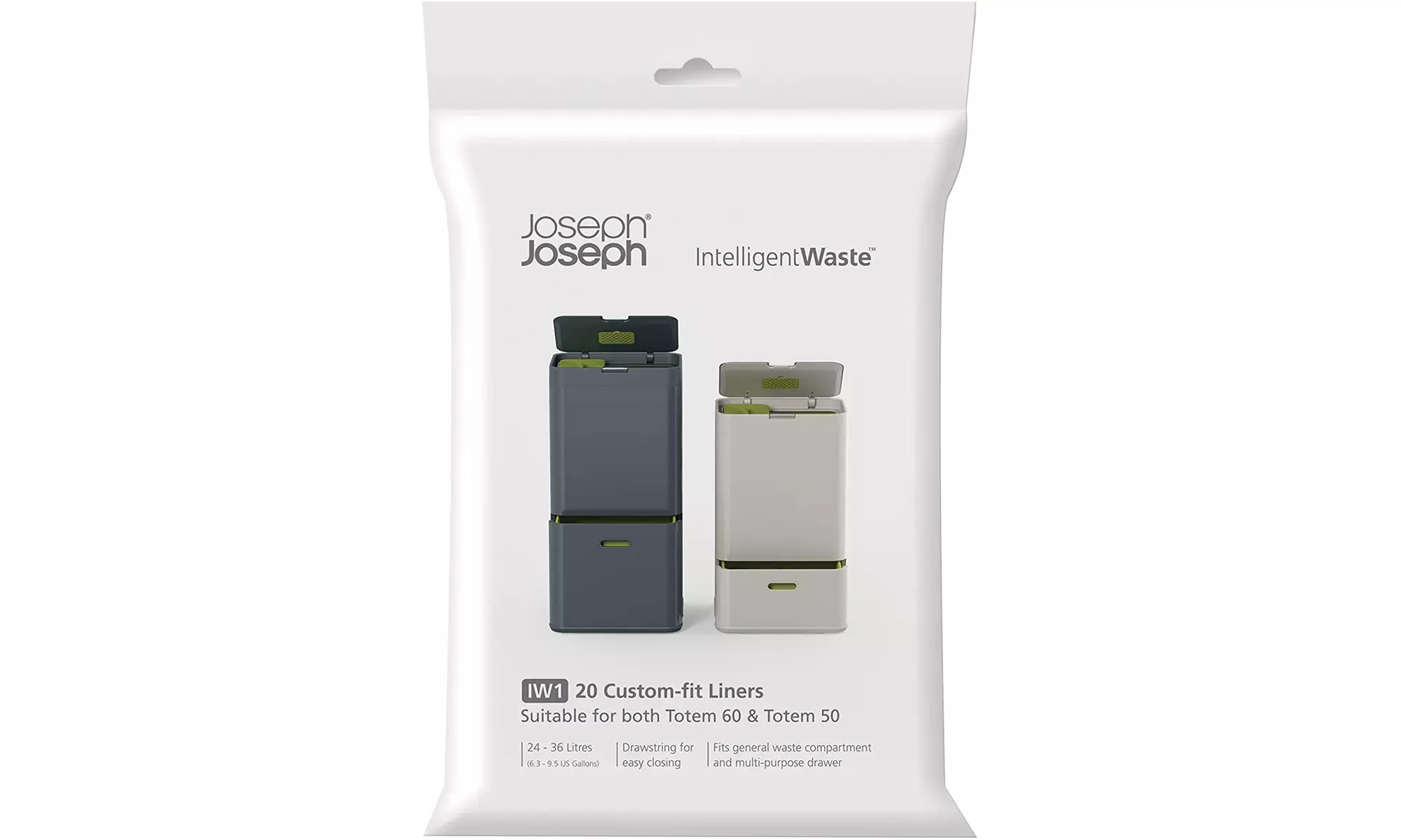 Joseph Joseph Custom Fit Bags for 24 to 36 Liter/6.3 to 9.5 Gallon,20-Pack,Black - Second Medium