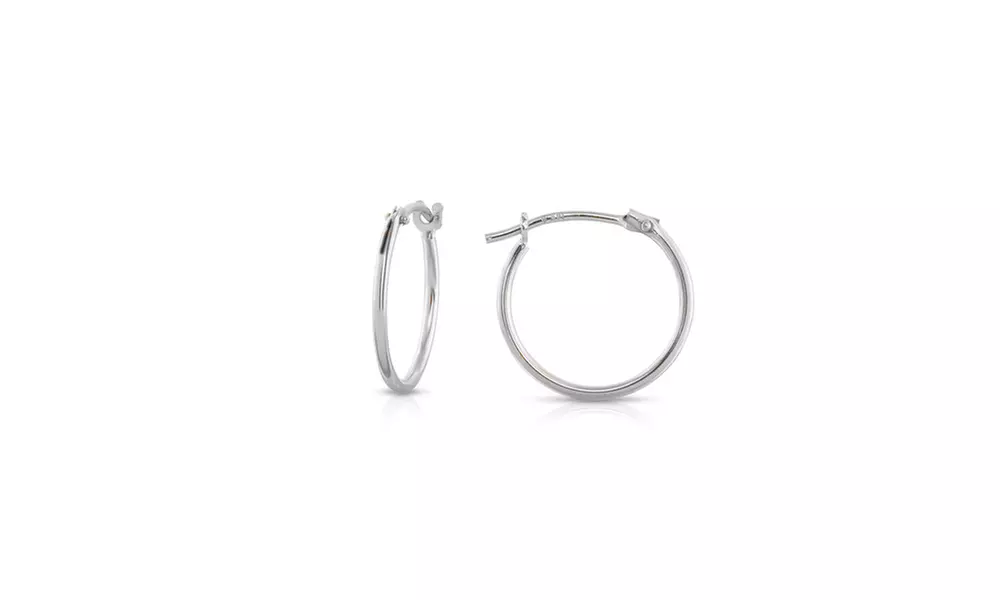 French Lock Hoops - Rose Gold & White Gold (Multiple Sizes)