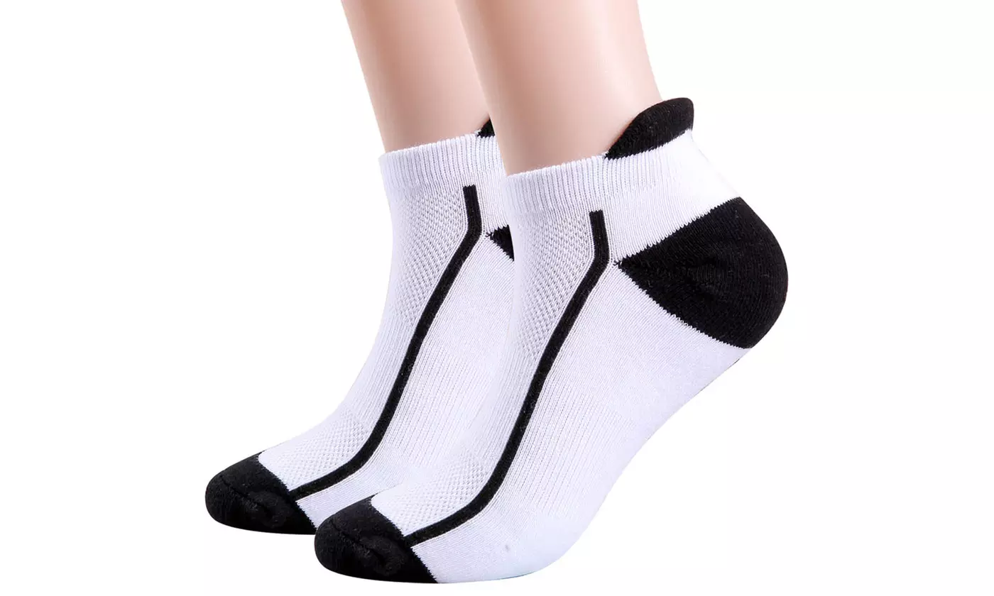 4 Pairs Mens Athletic Low Cut Ankle Tab Socks Mesh Cushioned Breathable Running