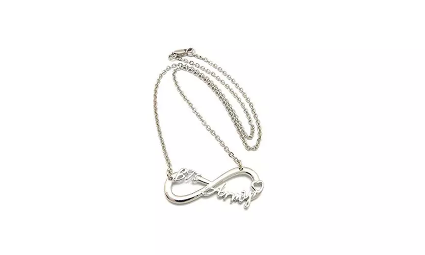 BTS Army Fans Infinity Sign with 2mm 18" Link Chain Necklace in Silver-Tone - Primary Image