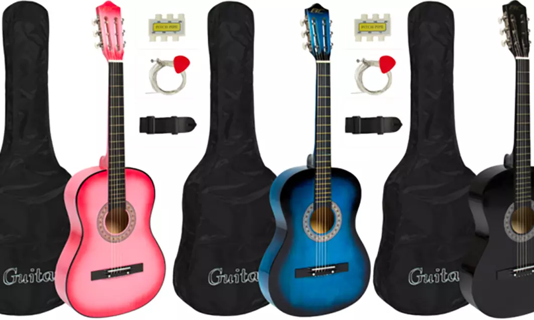 Brilliant Acoustic Guitar Set With Guitar Case Strap Tuner and Pick - Primary Image