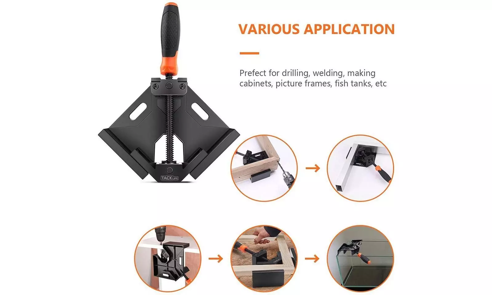 TACKLIFE Corner Clamp, Right Angle Clamp - Second Medium