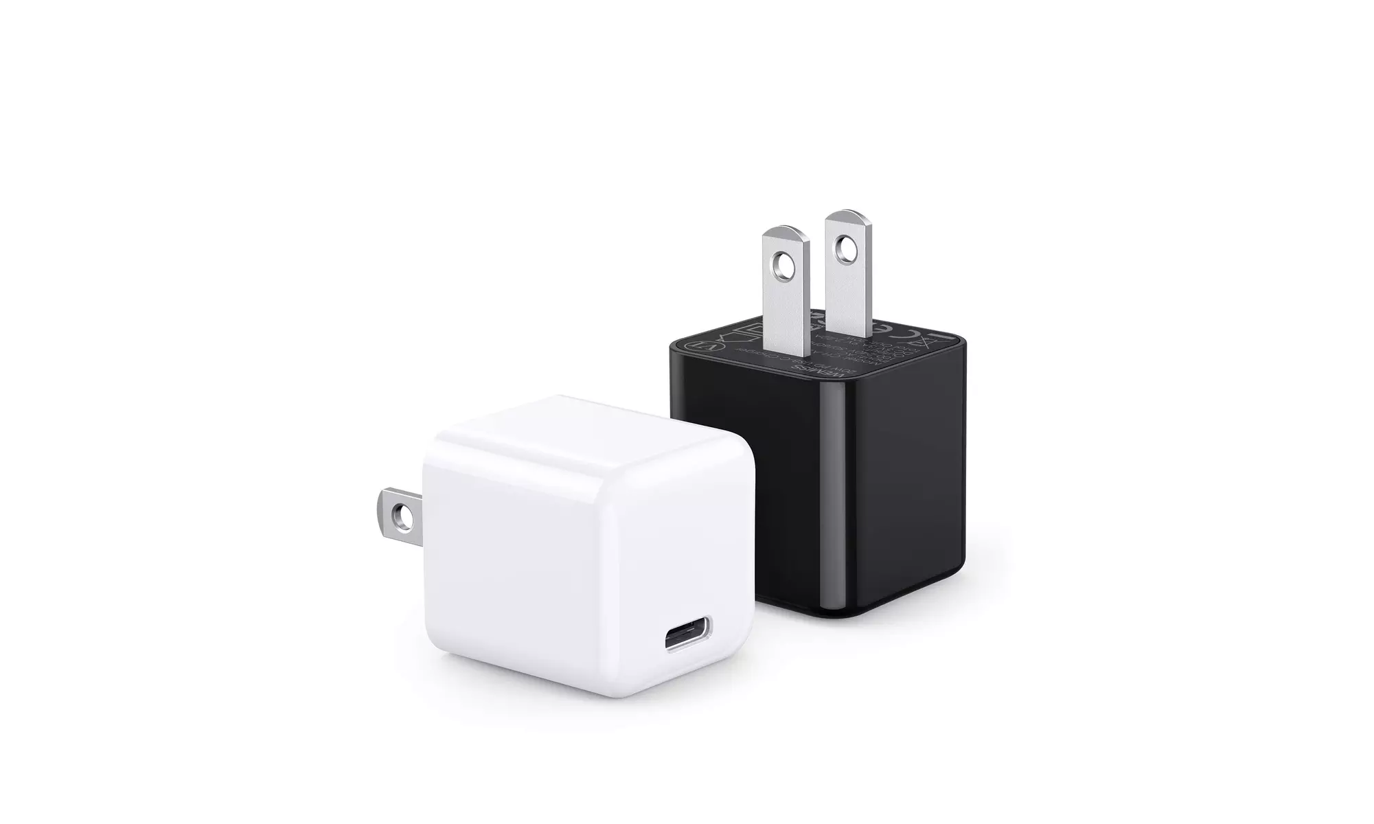 Wall Charger,Mini 5V 20W PD 3.0 Fast Charging Durable USB-C Power Adapter 2-Pack - Primary Image