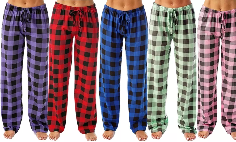 Women's Pajama Pants Warm Cozy Pj Bottoms Drawstring Lounge Pants - Primary Image