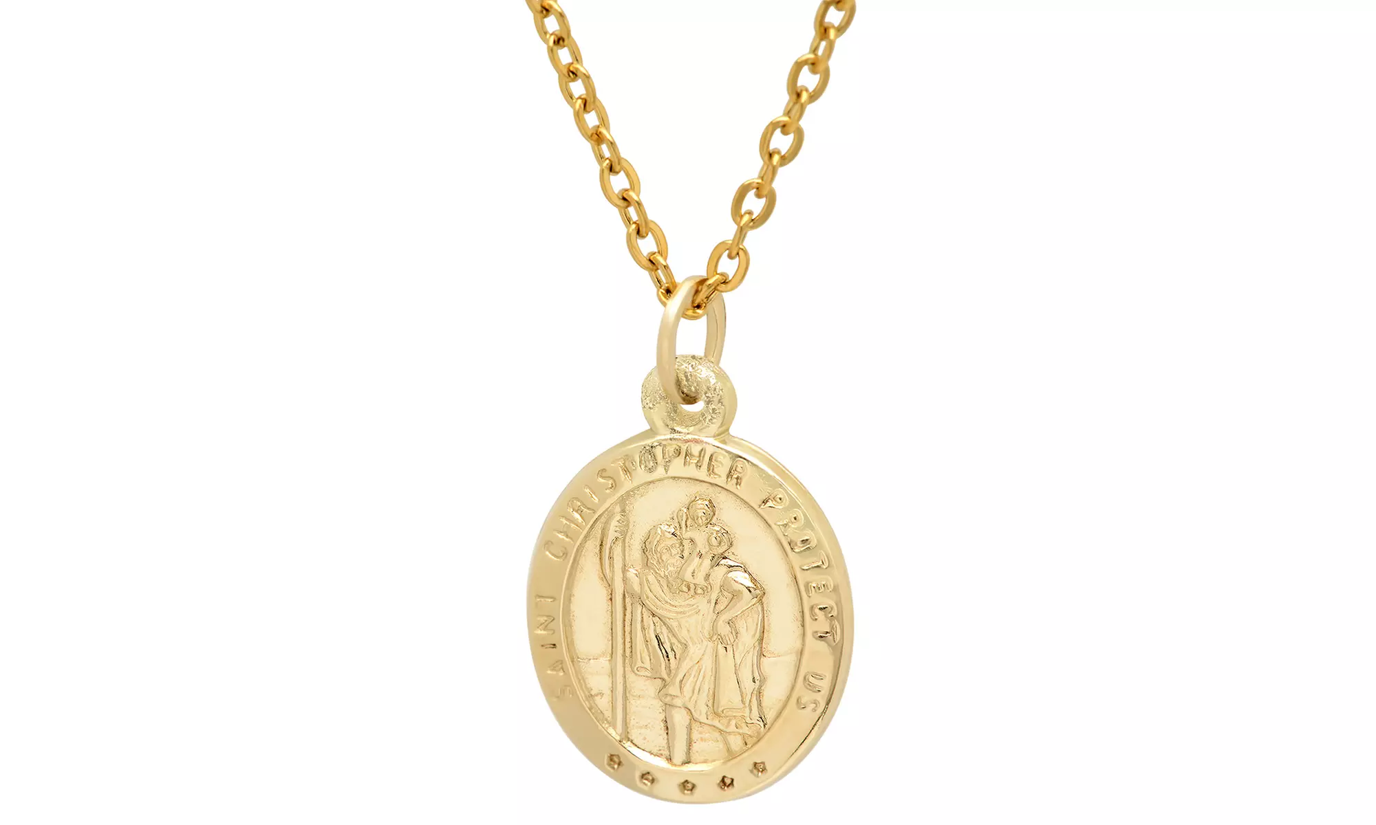 Saint christopher Medallion Pendant In 14K solid gold by Moricci - Primary Image