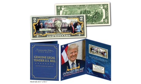 DONALD TRUMP 45th INAUGURATION Two-Dollar Bill In Large Collectors Display