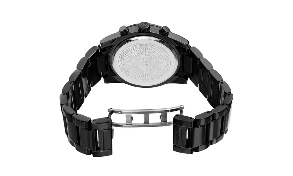 Men's Akribos XXIV Chronograph Dial Stainless Steel Link Bracelet