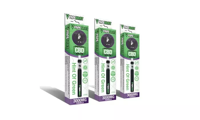 Hint Of Green CBD Disposable Pen - 100, 500, 1000, 2000, 3000, 3750mg - 3 Pack - Second Medium