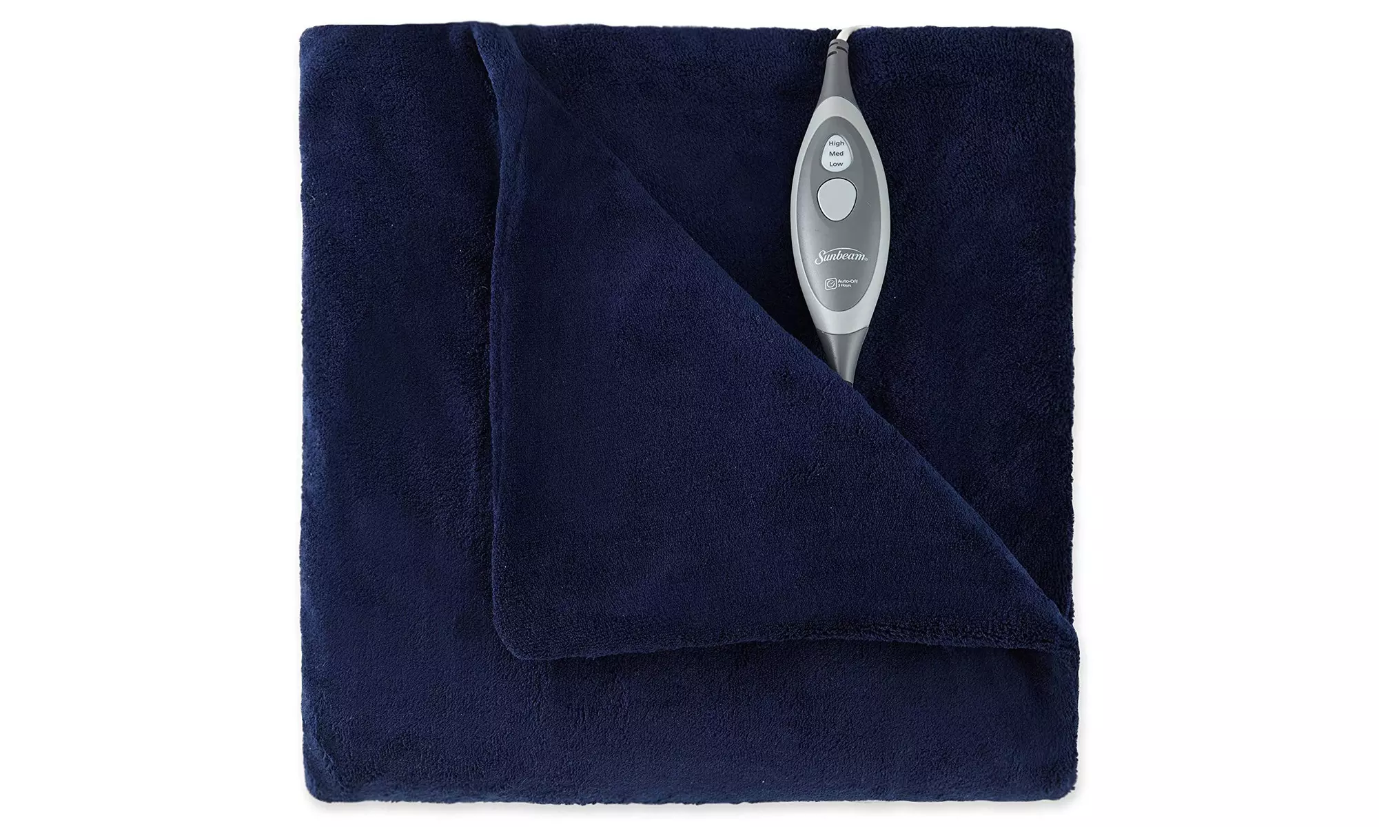 Sunbeam Slumber Rest Electric Heated MicroPlush Warming Throw Blanket Royal Blue - Primary Image