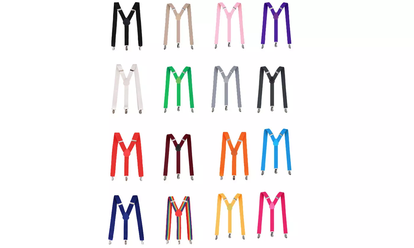 Men Clip-On Adjustable Elastic Suspenders - Primary Image